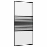vidaXL Glazen deur 102,5 x 2 x 205 cm aluminium zwart