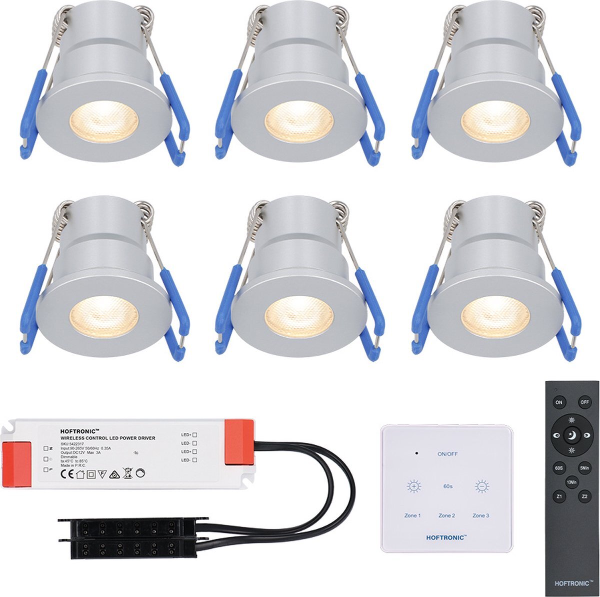 Cree Malaga LED inbouwspots 6x3W dimbaar IP65