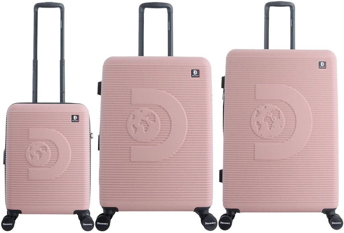 Discovery Eclipse Harde Koffer set / Trolley set / Reiskoffer set - (S/M/L) - Roze