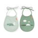 Done by Deer Bavoir Croco avec Poche Attrape-miettes - Vert - Lot de 2