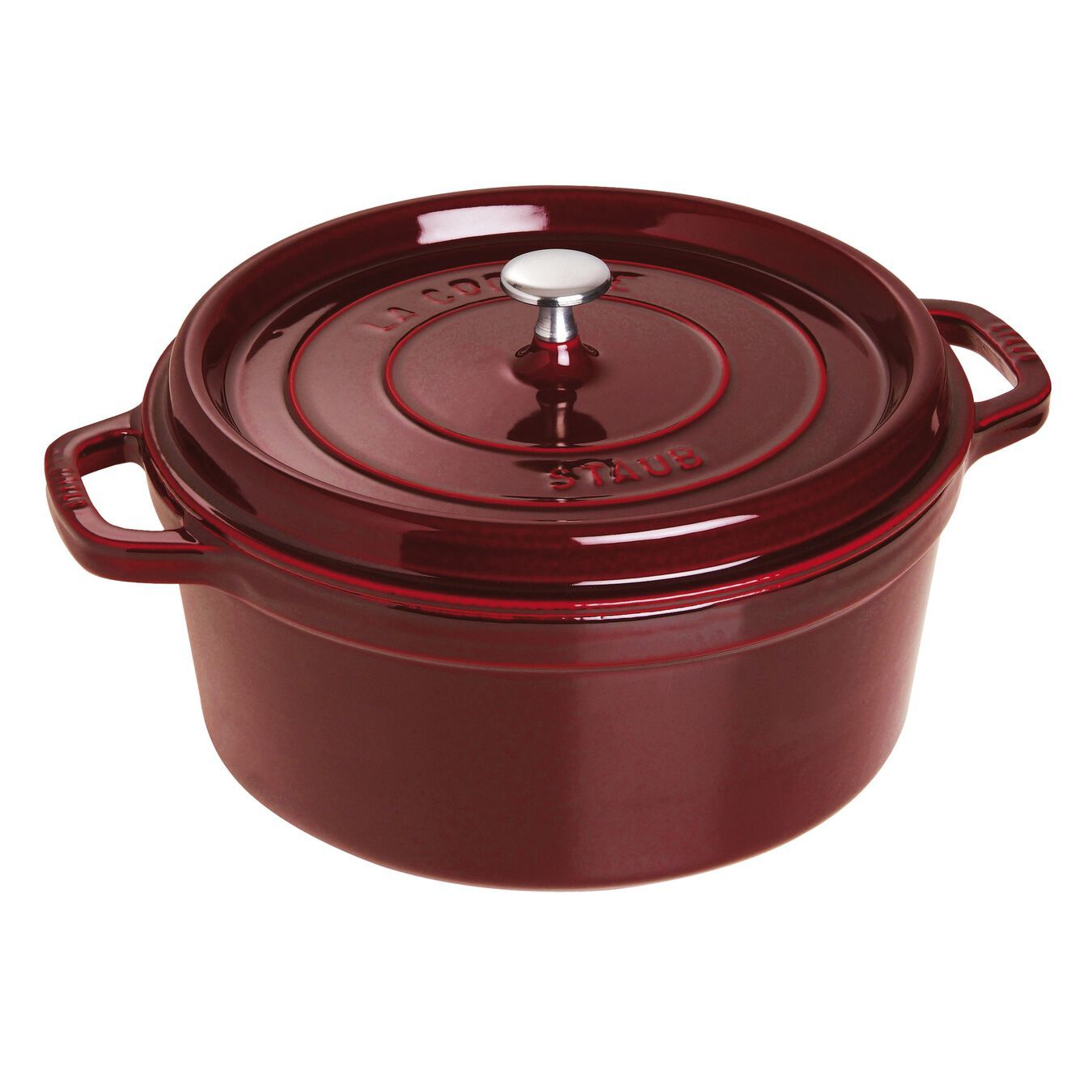 ZWILLING STAUB LA COCOTTE 6.7L Round Cast Iron Casserole Baking Dish - Grenadine-Red