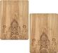 Zeller 2x Rechthoekige houten snijplanken met mandala print 40 cm