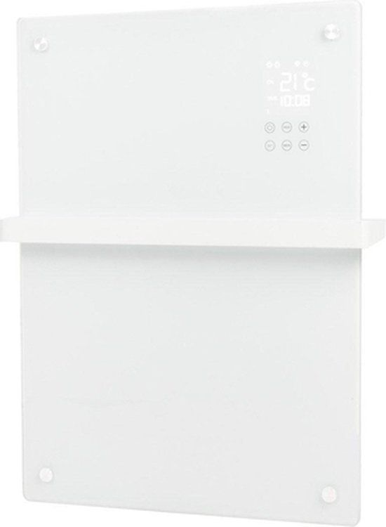 Eurom Alutherm Infrarood paneel - 67.1x43.8cm - IP24 - 800watt - wifi - wand- Verticaal - metaal/glas - wit