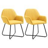 VidaXL Eetkamerstoelen 2 stuks Polyester Geel