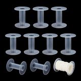 10 bobines en plastique, 2,7 pouces, blanc, pour fil et coton à broder
