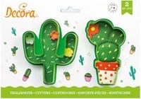 Decora Koekjes Uitsteker Set Cactussen - 2 stuks - Groen