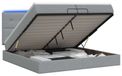 vidaXL Lit plateforme avec matelas et éclairage LED, gris clair, 200 x 200 cm, tissu