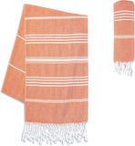 Merkloos XXL Hamamdoek 100x200 cm – 100% Katoen – Koraalrood