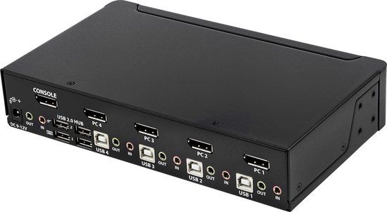 StarTech.com 4 Port DisplayPort KVM Switch, 4K 60Hz, Single Display, USB 2.0 Hub & Audio, TAA Compliant