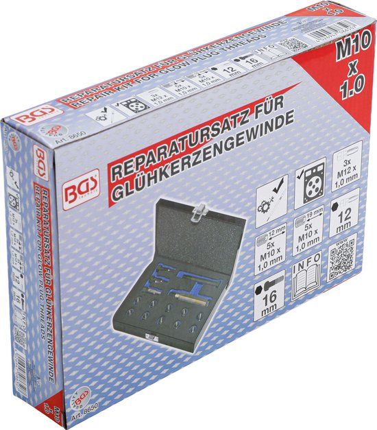 BGS 8650 | Reparatieset voor gloeibougie schroefdraad M10 x 1,0 mm