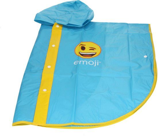 Emoji Eenhoorn Regencape met Capuchon - Blauw - Maat 116/122