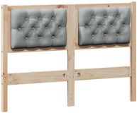 vidaXL Hoofdbord Massief Grenenhout Bruin en Lichtgrijs 120 cm