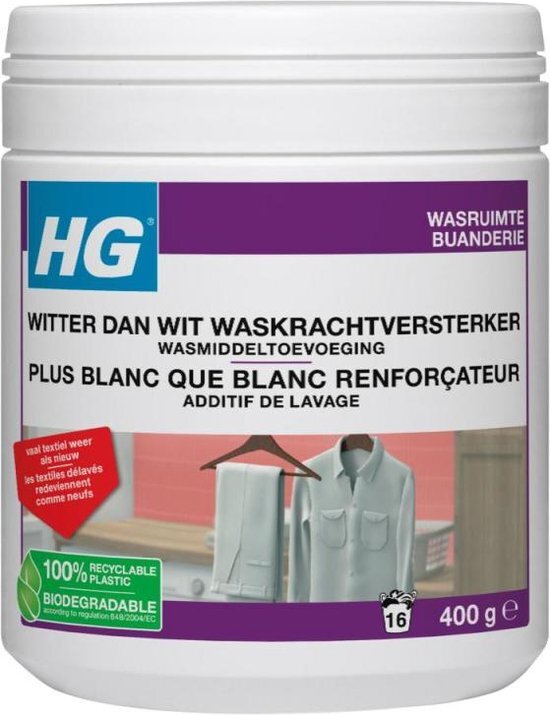 HG witter dan wit waskrachtversterker wasmiddeltoevoeging 400gr