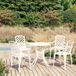 The Living Store Bistroset - White - 4 Seater - Weatherproof