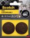 3M SP91A02 Protection de sol pour meubles, 4 pièces, Rond, Marron, Feutre