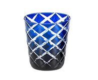 EDZARD Set van 6 kristallen glazen Dio, blauw, handgeslepen glas, hoogte 10 cm, inhoud 0,23 l
