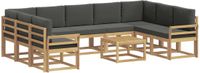 vidaXL Buiten bankenset 10 st Wit en antracietkleurig Polyester