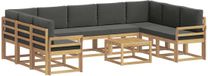 vidaXL Buiten bankenset 10 st Wit en antracietkleurig Polyester