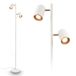 BRILONER - Staande lamp met snoerschakelaar, draaibare spots, 2x GU10 fitting, leeslamp, woonkamerlamp, slaapkamer decoratie, uplighter, vloerlamp, 22x159,5cm, lichtgrijs-koffie