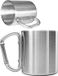 Wan GmbH Tasse de camping robuste avec mousqueton - 250 ml - argent - acier inoxydable