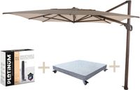 4 Seasons Outdoor Hacienda zweefparasol 300x400 cm Latte Vierkant