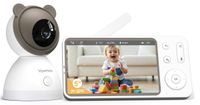 Merkloos Babyfoon met camera - Tweede zoeknaam: Wifi babyfoon met app - 2K - 5 inch scherm - 360° camera