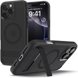 Spigen Ultra Hybrid S MagFit - Hoesje Geschikt voor Apple iPhone 16 Pro Max - Compatibel met MagSafe - Back Cover met Air Cushion - Uitklapbare Standaard - Frost Zwart