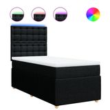 VidaXL Boxspringbed met matras, zwart, 140x200 cm, stof