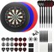 Merkloos Dartbord-set met sisal bord, surround, twee sets steeltip-darts van 23 g en 90-delig accessoirepakket