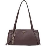 GUESS Devon Shoulder Satchel Brown donkerbruin