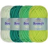 JubileeYarn Spongy Dish Yarn - Worsted Nylon vaatdoek - 50g/streng - tinten groen - 4 strengen