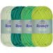 JubileeYarn Spongy Dish Yarn - Worsted Nylon vaatdoek - 50g/streng - tinten groen - 4 strengen