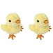 Inware Kuikentje knuffel - 2x - pluche kuiken - geel - 15 cm - boerderij knuffel