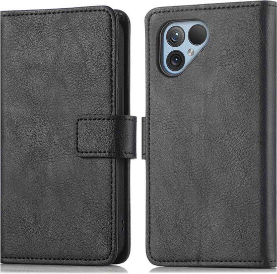 iMoshion Hoesje Fairphone 5 - Book Case - Zwart - Met Pasjeshouder
