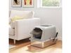 PawHut Litière Chat Bac Inox 60x40x41cm Gris Clair