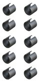 cyclingcolors 10 x ronde buiseindkap voor stoelpoten en meubelglijders, kunststof, zwart, om vast te klikken, vloerbescherming tafel (D1: 14-16 mm)