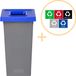 Plafor Fit Bin, Poubelle pour tri des déchets - 75L – Gris/Bleu