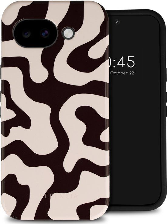 Selencia Hoesje - Geschikt voor Google Pixel 10a - Backcover met Magnetische Ring - Art Wave Black