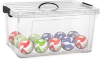 PLASTICFORTE Opslagbox - met deksel - transparant grijs - 54 liter - 60 x 45 x 30 cm - kunststof