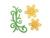 Petra's knutsel-News knutselartikel viltbloemenset, 3 verschillende designs, 30-delig, viltkleur: geel/appelgroen, groen, 6