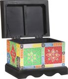 vidaXL Opbergbox Multikleur 40 x 30 x 30 cm Massief Mangohout