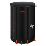 VEVOR Opvouwbare regenton, 66 gallon draagbare regenwateropvangvat, 500D PVC regenwateropvangsysteem, tuin watervanger tank opslagcontainer met kraan en overloopkit, zwart