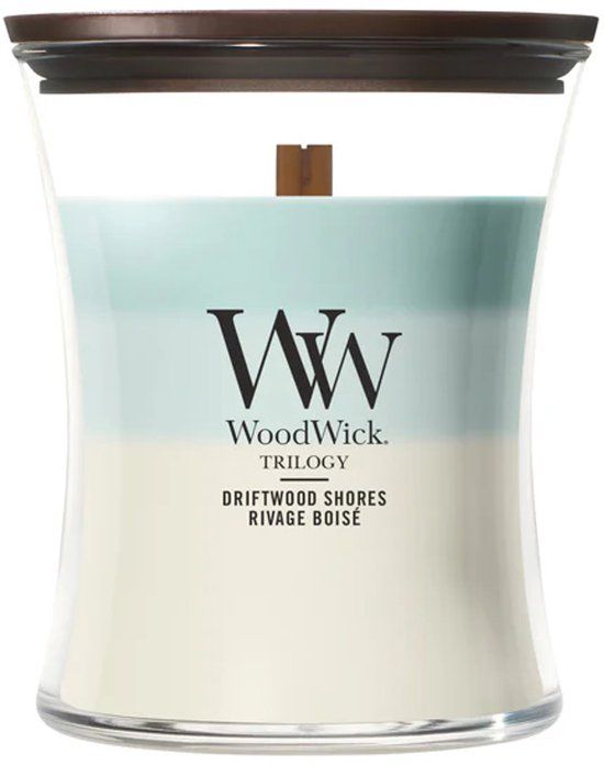 WoodWick Hourglass - Trilogy Driftwood Shores - Medium Geurkaars - 60 branduren