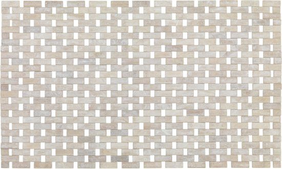 WENKO Bamboe Badmat / Houten douche mat white wash met anti slip