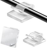Unyqoos® Set de 60 serre-câbles adhésifs (transparent) – Clips de câble pour bureau, mur et bureau, montage facile sans perçage pour l'organisation de câbles