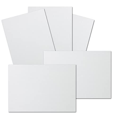 50 GUSTAV NEUSER 50 stuks DIN A6 karton met linnenstructuur - wit - 105 x 148 mm - 250 g/m²