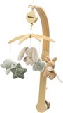 Nattou LouLou Houten Muziekmobiel Baby - Babycadeau - Kraamcadeau - 50 x 40 x 74 cm - Zachte Kleuren - Groen - Beige - Ecru