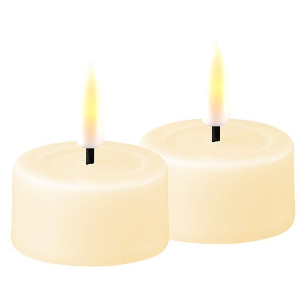 LED Waxinelicht - 3D Vlam - Ivoor - 2 Stuks - Deluxe HomeArt