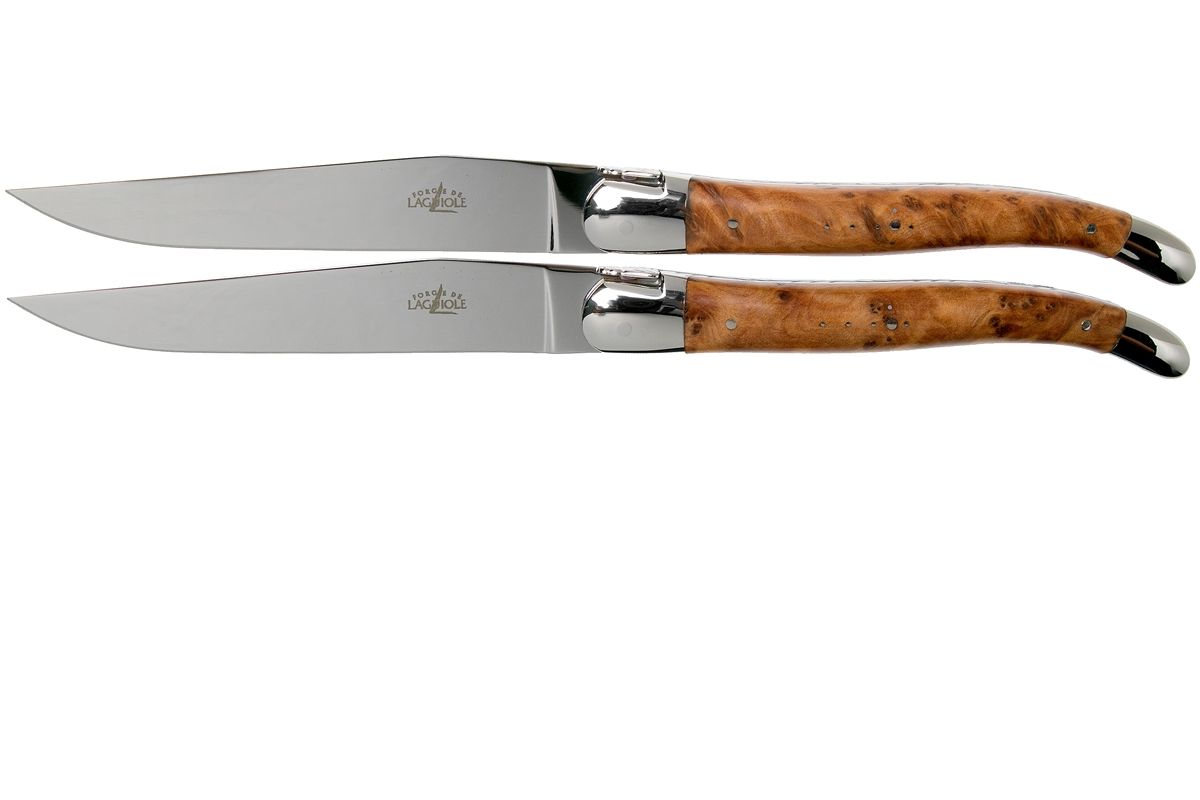 Forge de Laguiole LAT22MINTHBRI Steakmessenset - 2-delig - Thuya-hout