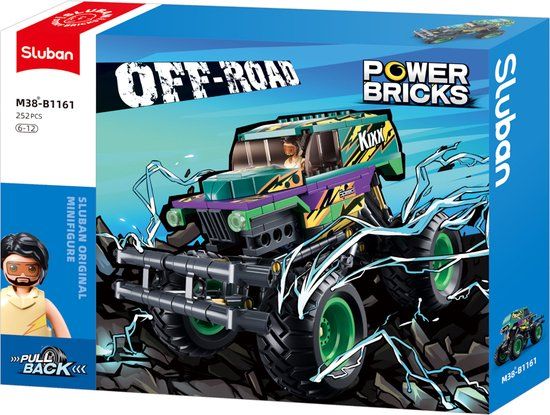 Sluban - Bigfoot Groen-Paarse Speed Kixx - Bouwset - 252 Onderdelen